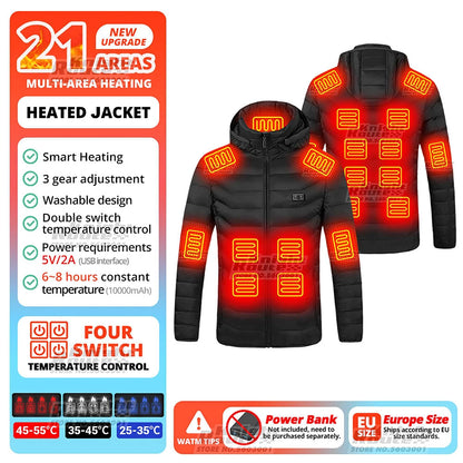19 Areas Self Heating Vest Men'S Heating Jacket Thermal Women'S Usbwarm Sport Vest Heating Clothing Fishing Hiking Heated Vest
