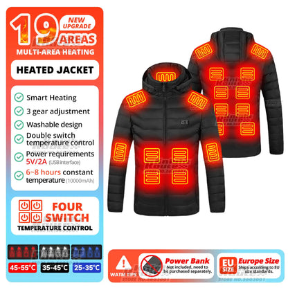 19 Areas Self Heating Vest Men'S Heating Jacket Thermal Women'S Usbwarm Sport Vest Heating Clothing Fishing Hiking Heated Vest