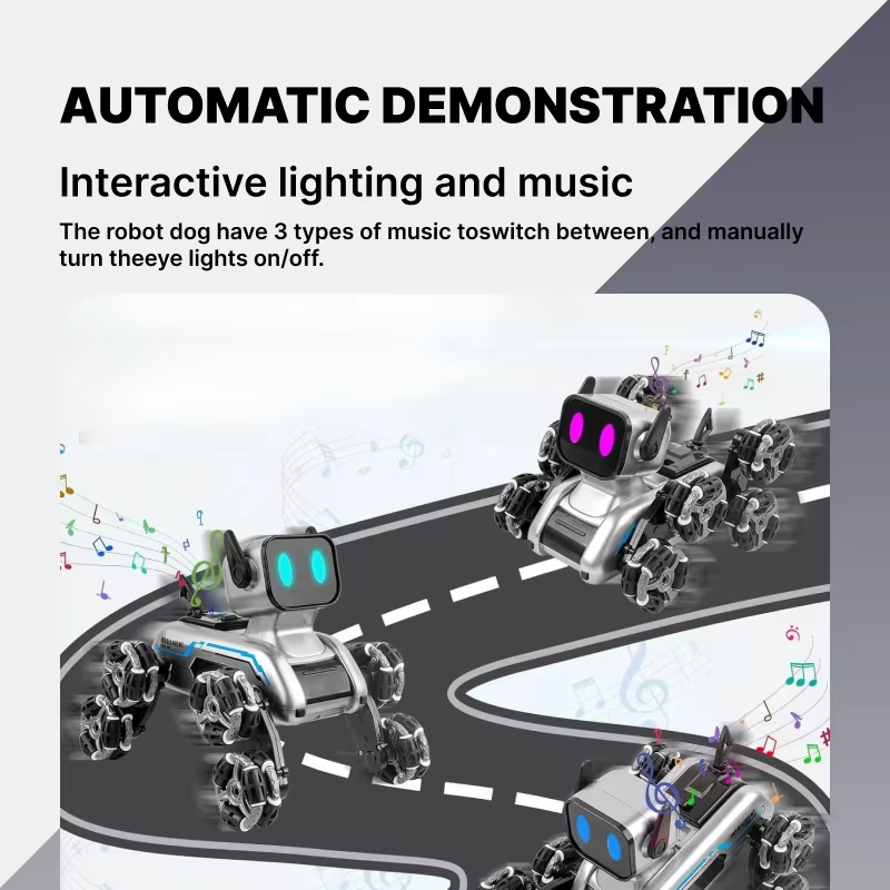 Remote Control Robot Dog | Gesture Sensing,Stunt Rc Cars, Interactive Pocket Emo Robot,Cool Lighting & Music