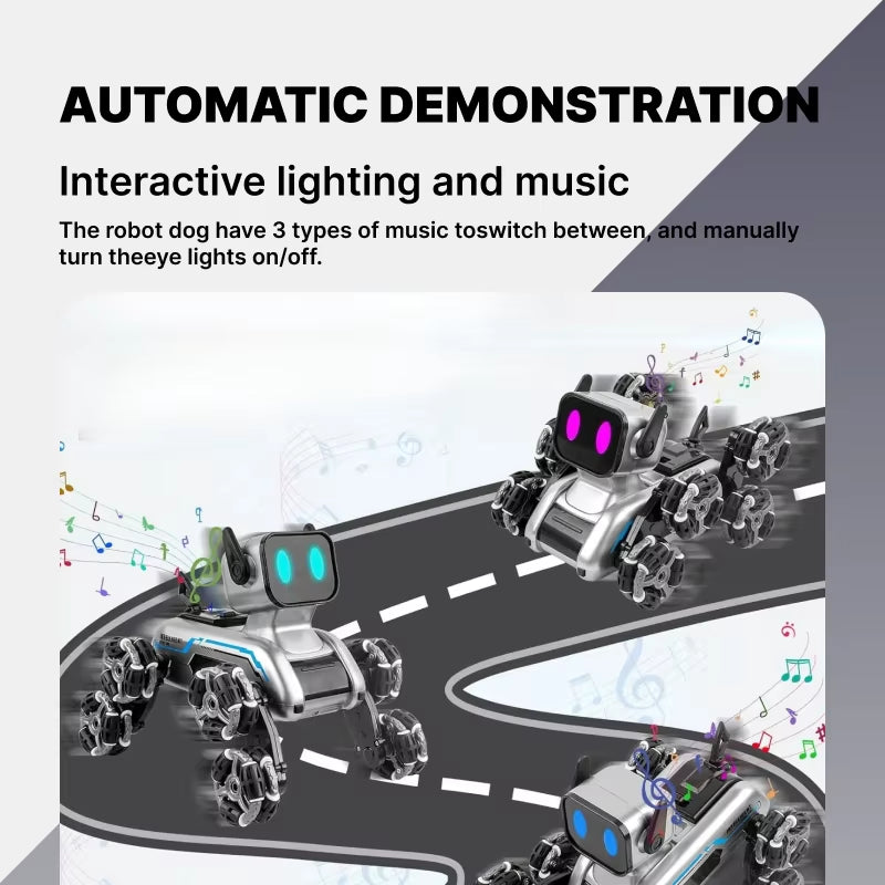 Remote Control Robot Dog | Gesture Sensing,Stunt Rc Cars, Interactive Pocket Emo Robot,Cool Lighting & Music
