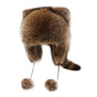 Winter Thickening Lei Feng Hat Season Thickened Cute Raccoon Tail Plush Cap Women Winter Windproof Thick Warm Ears Flaps Hat