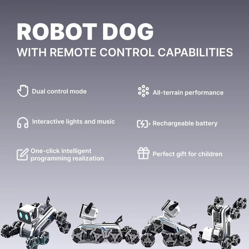 Remote Control Robot Dog | Gesture Sensing,Stunt Rc Cars, Interactive Pocket Emo Robot,Cool Lighting & Music