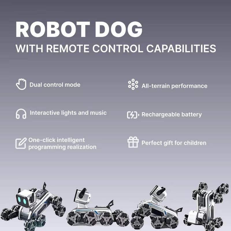 Remote Control Robot Dog | Gesture Sensing,Stunt Rc Cars, Interactive Pocket Emo Robot,Cool Lighting & Music