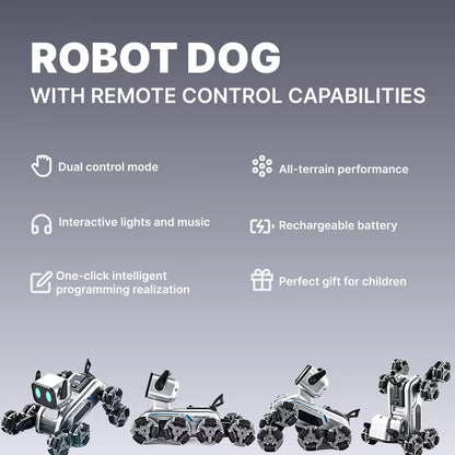 Remote Control Robot Dog | Gesture Sensing,Stunt Rc Cars, Interactive Pocket Emo Robot,Cool Lighting & Music