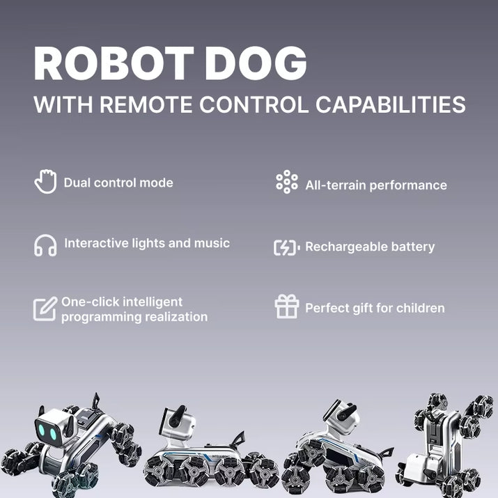 Remote Control Robot Dog | Gesture Sensing,Stunt Rc Cars, Interactive Pocket Emo Robot,Cool Lighting & Music